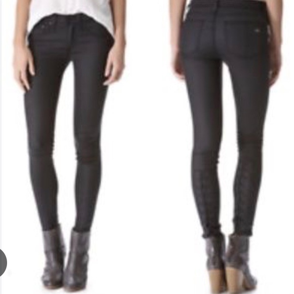 Rag & Bone Jeans The Legging Black Plush Size 30 - Picture 2 of 15